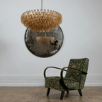 Aurora Chandelier Tiered Amber Glass Vintage