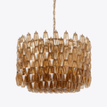 Aurora Chandelier Drum Amber Glass Elegant