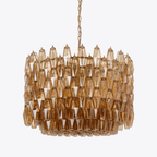 Aurora Chandelier Drum Amber Glass Elegant