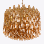 Aurora Chandelier Drum Amber Glass Elegant