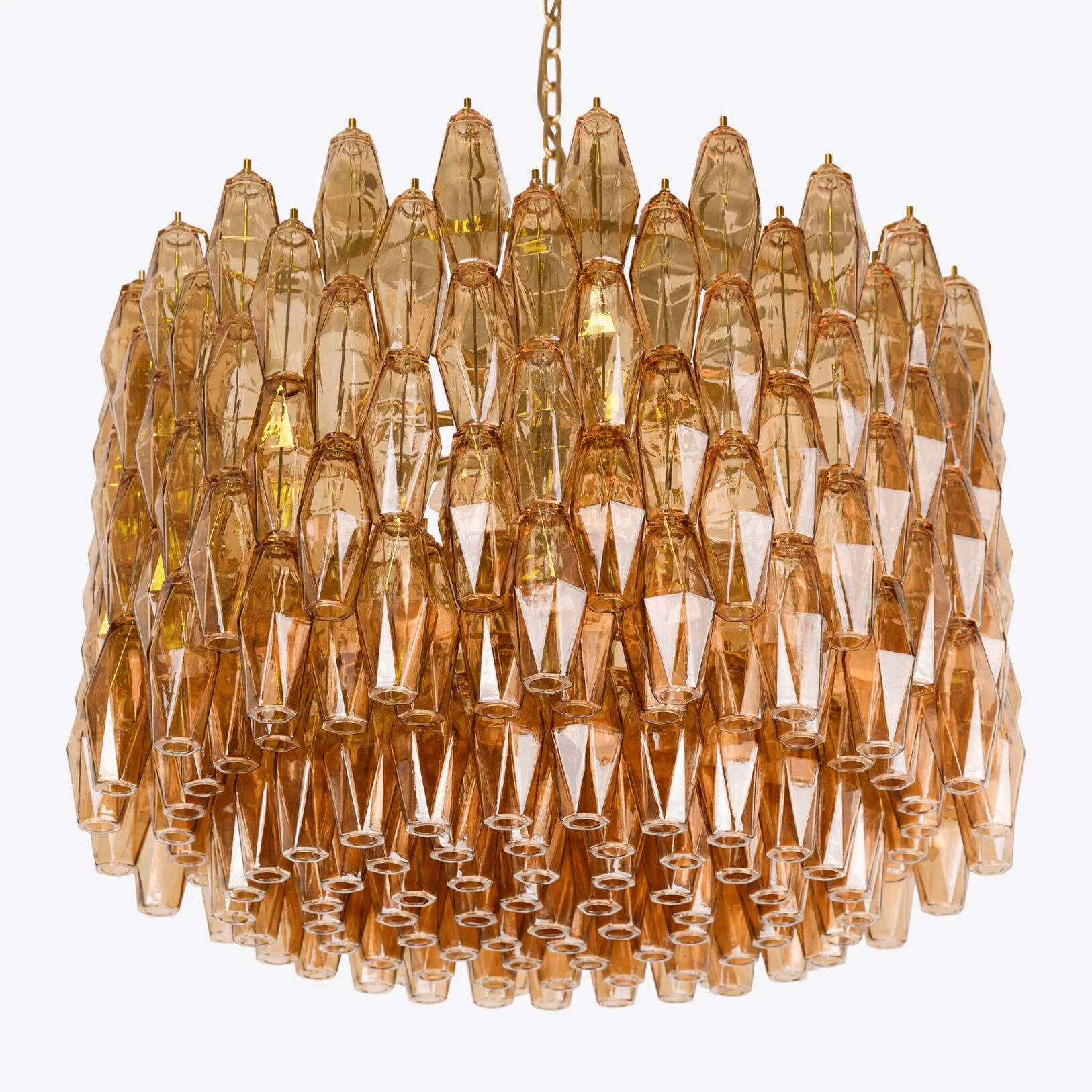 Aurora Chandelier Drum Amber Glass Elegant