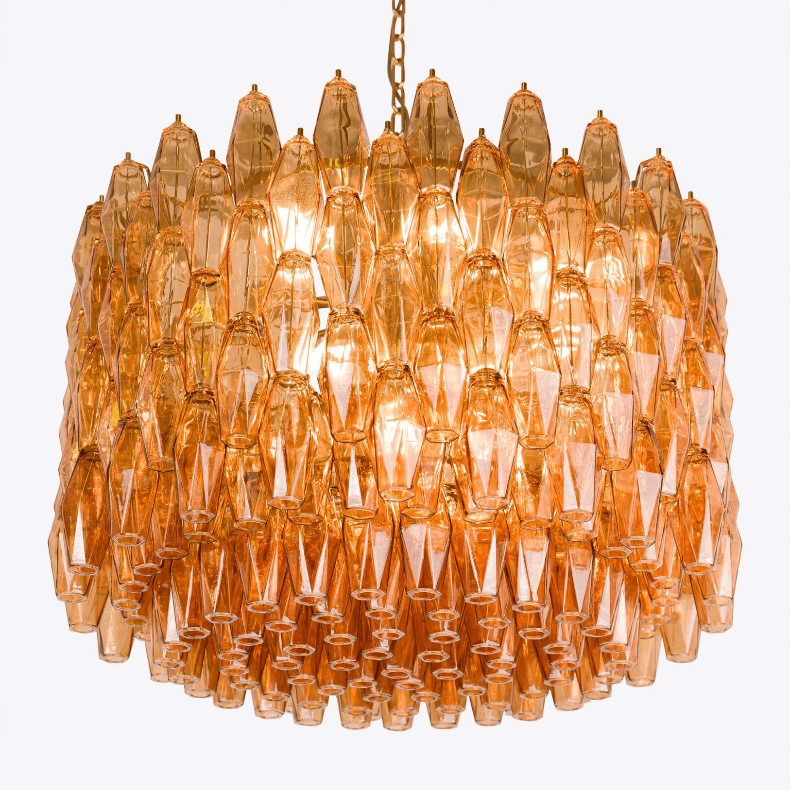 Aurora Chandelier Drum Amber Glass Elegant
