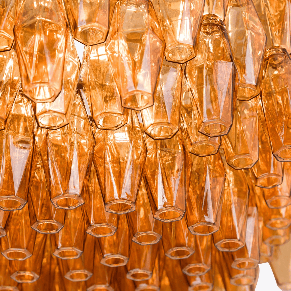 Aurora Chandelier Drum Amber Glass Elegant