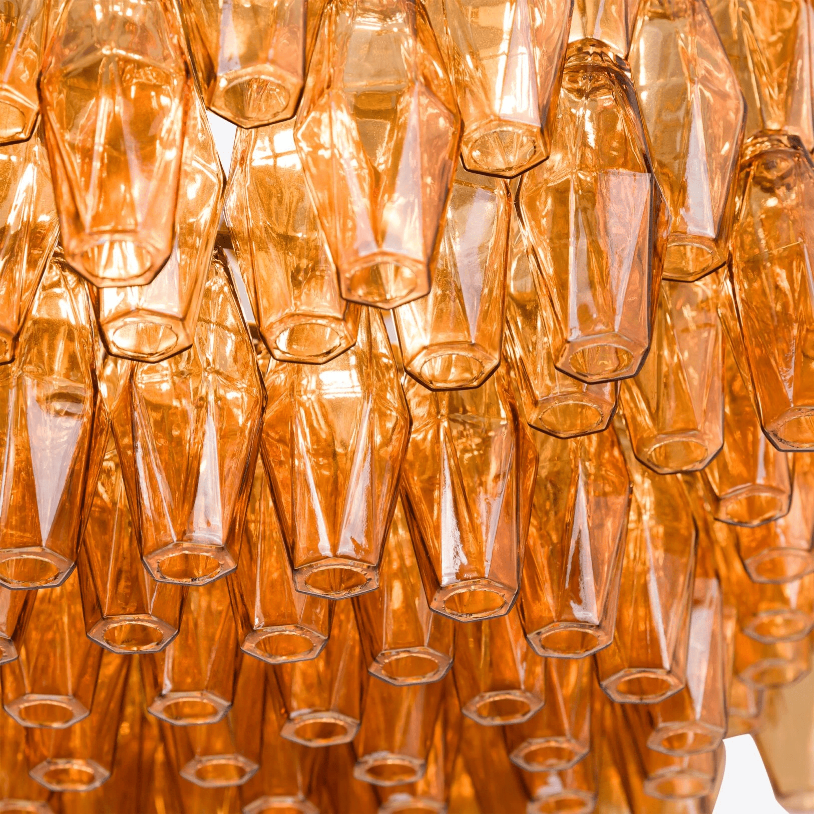Aurora Chandelier Drum Amber Glass Elegant