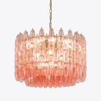 Aurora Chandelier Drum Amber Glass Elegant