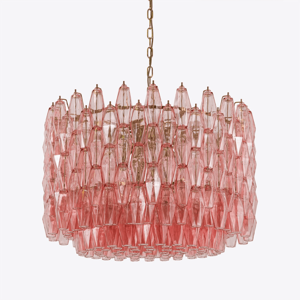 Aurora Chandelier Drum Amber Glass Elegant