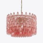 Aurora Chandelier Drum Amber Glass Elegant