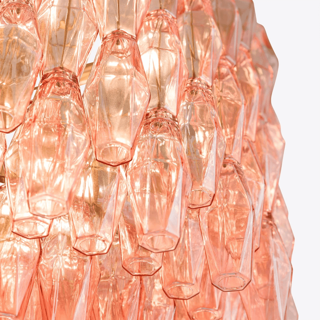 Aurora Chandelier Drum Amber Glass Elegant