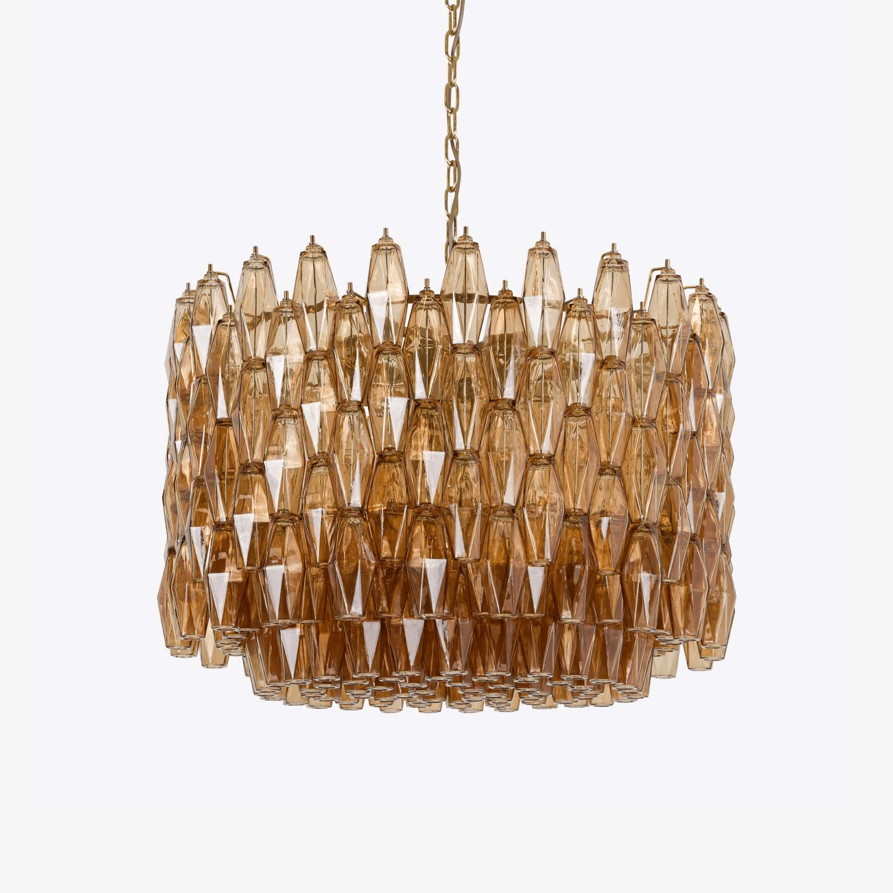 Aurora Chandelier Drum Amber Glass Elegant