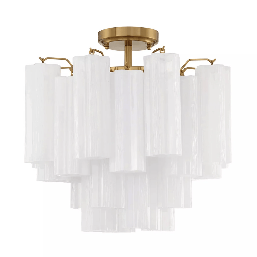 Aurora Ceiling Lamp Clear Murano Glass Tubular Handblown