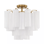 Aurora Ceiling Lamp Clear Murano Glass Tubular Handblown