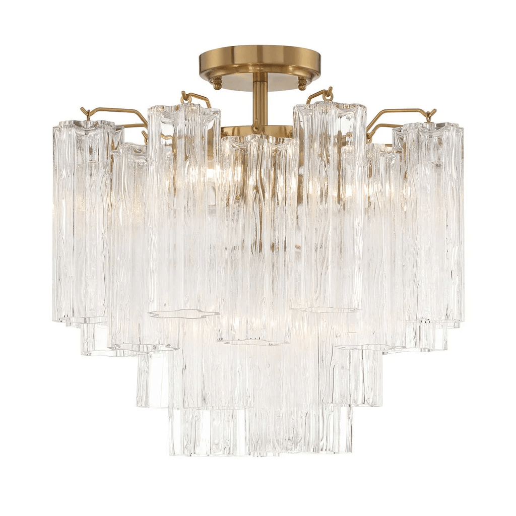 Aurora Ceiling Lamp Clear Murano Glass Tubular Handblown