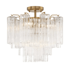 Aurora Ceiling Lamp Clear Murano Glass Tubular Handblown