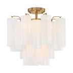 Aurora Ceiling Lamp Clear Murano Glass Tubular Handblown