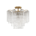 Aurora Ceiling Lamp Clear Murano Glass Tubular Handblown