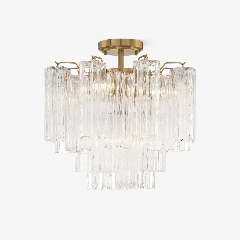 Aurora Ceiling Lamp Clear Murano Glass Tubular Handblown