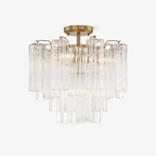 Aurora Ceiling Lamp Clear Murano Glass Tubular Handblown