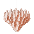 Aurora Chandelier Amber Murano Glass Oval Drops Layered