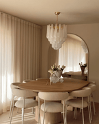 Aurora Chandelier Murano Glass Drops Frosted Teardrop