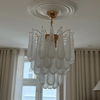 Aurora Chandelier Murano Glass Drops Frosted Teardrop