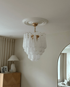 Aurora Chandelier Murano Glass Drops Frosted Teardrop