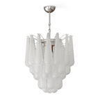 Aurora Chandelier Murano Glass Drops Frosted Teardrop