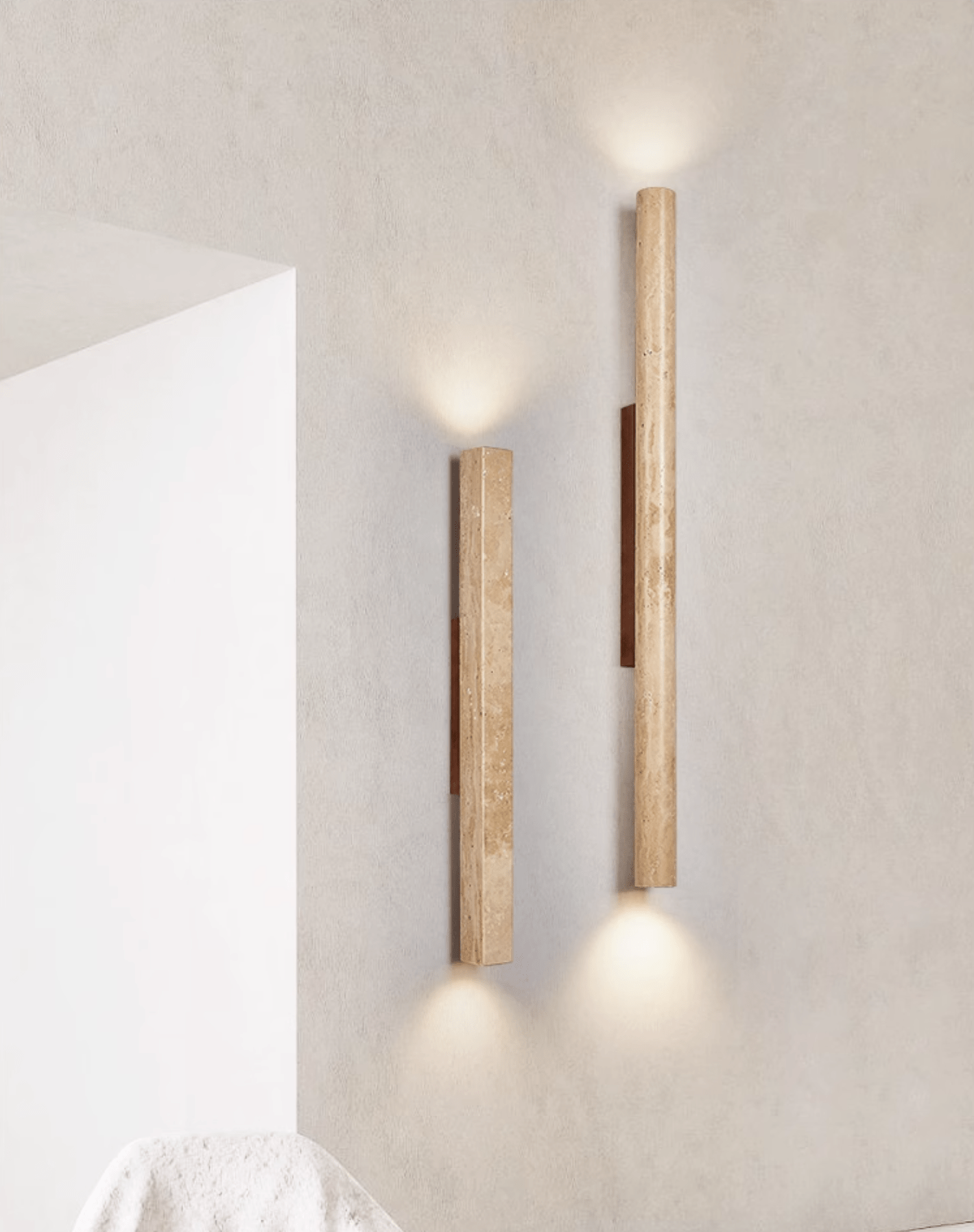 Cathais Minimalist Travertine Wall Light