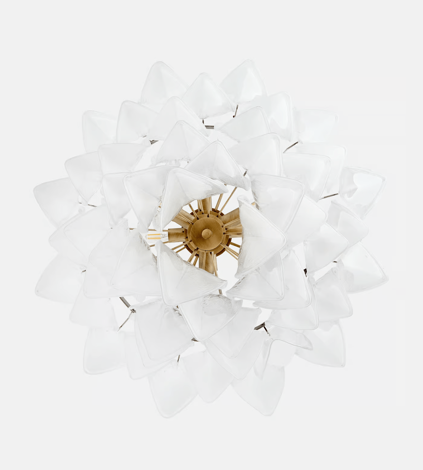 Aurora Chandelier White Leaf Glass Layered Modern