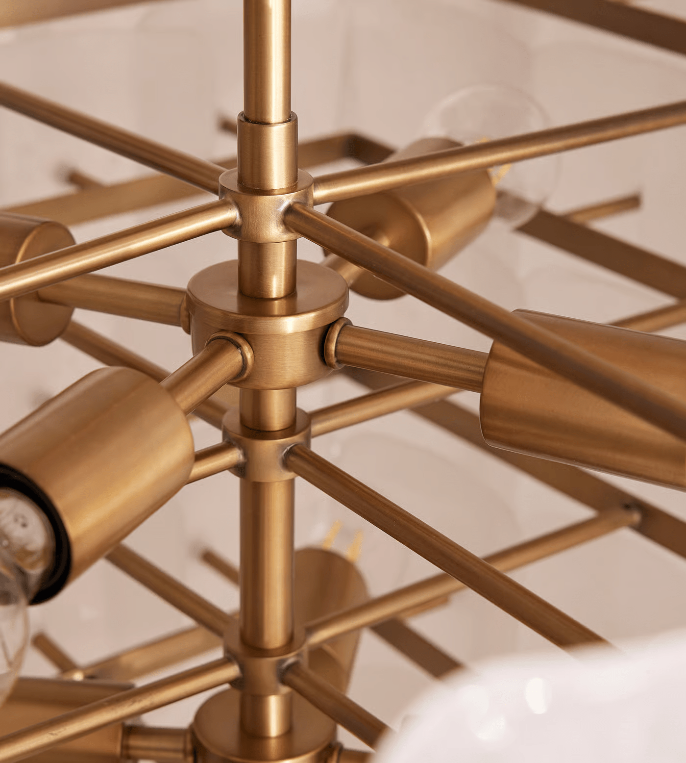 Aurora Chandelier White Frosted Glass Geometric Tiered