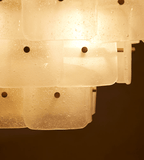 Aurora Chandelier White Frosted Glass Geometric Tiered