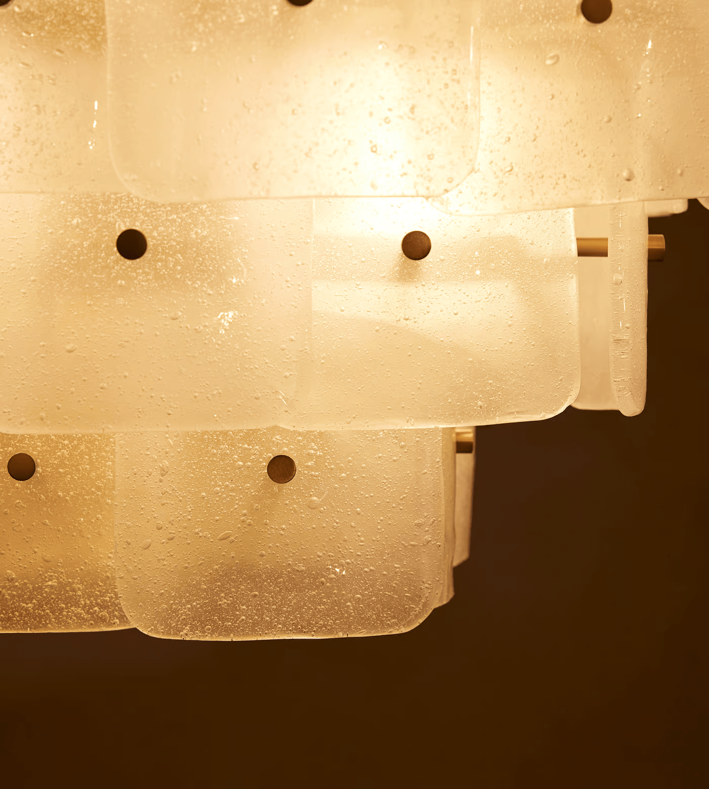 Aurora Chandelier White Frosted Glass Geometric Tiered