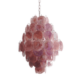 Aurora Chandelier Pink Murano Glass Handblown Discs