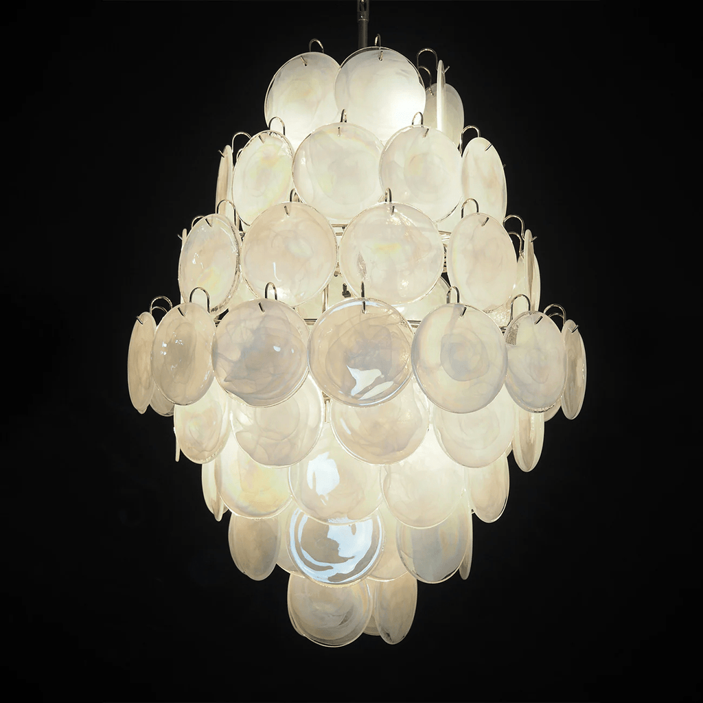 Aurora Chandelier Pink Murano Glass Handblown Discs