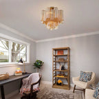 Aurora Ceiling Lamp Clear Murano Glass Tubular Handblown