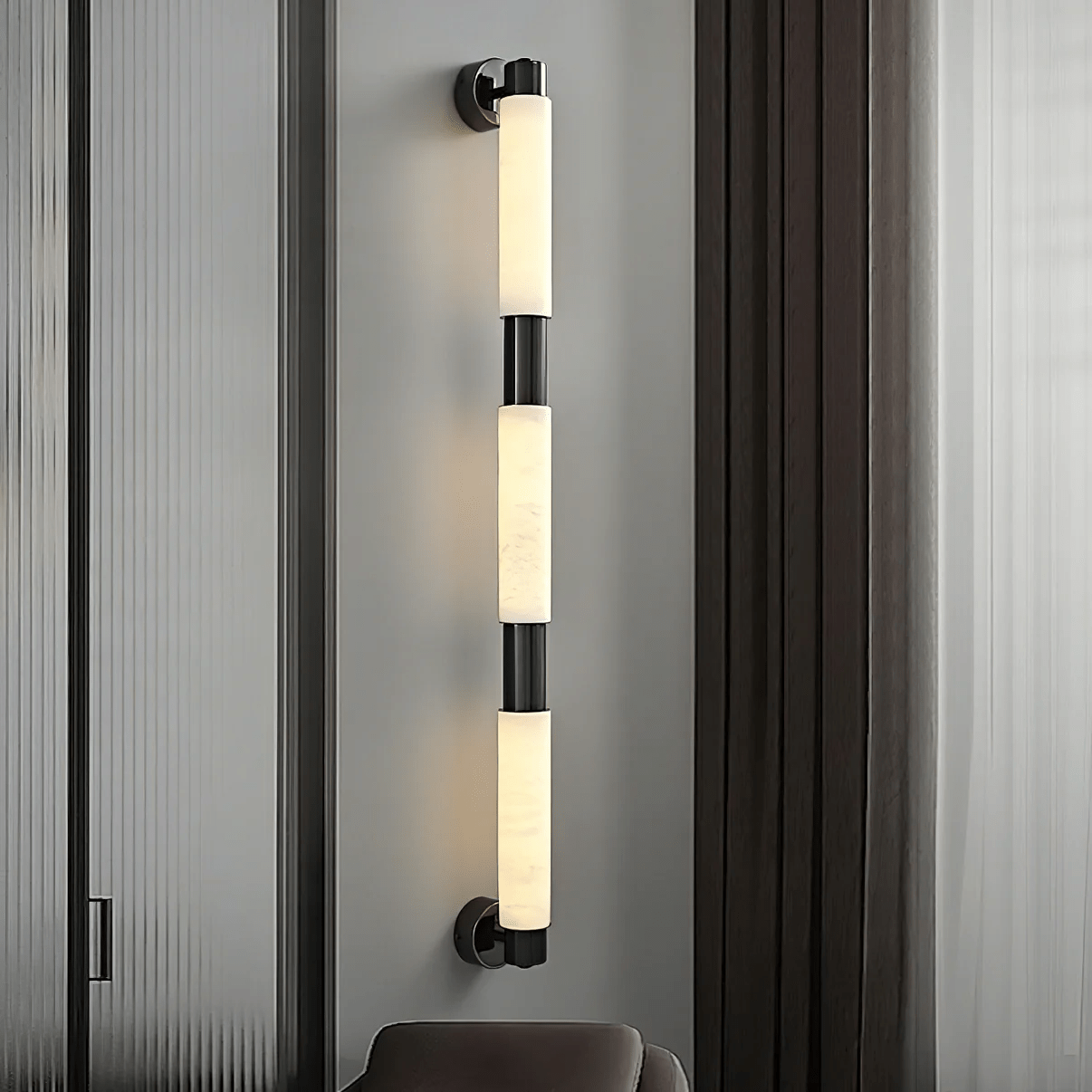 Eurthaeth Alabaster Brass Wall Light