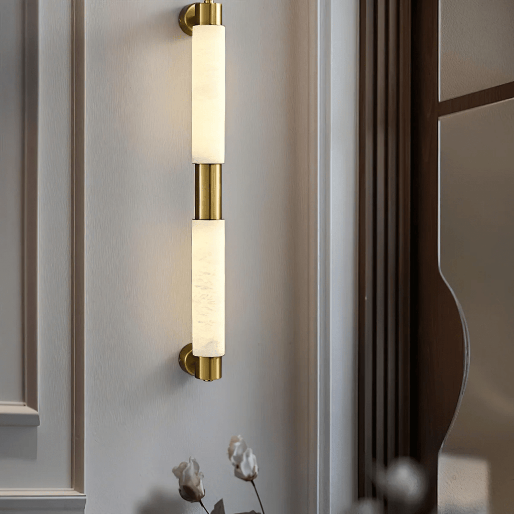 Eurthaeth Alabaster Brass Wall Light