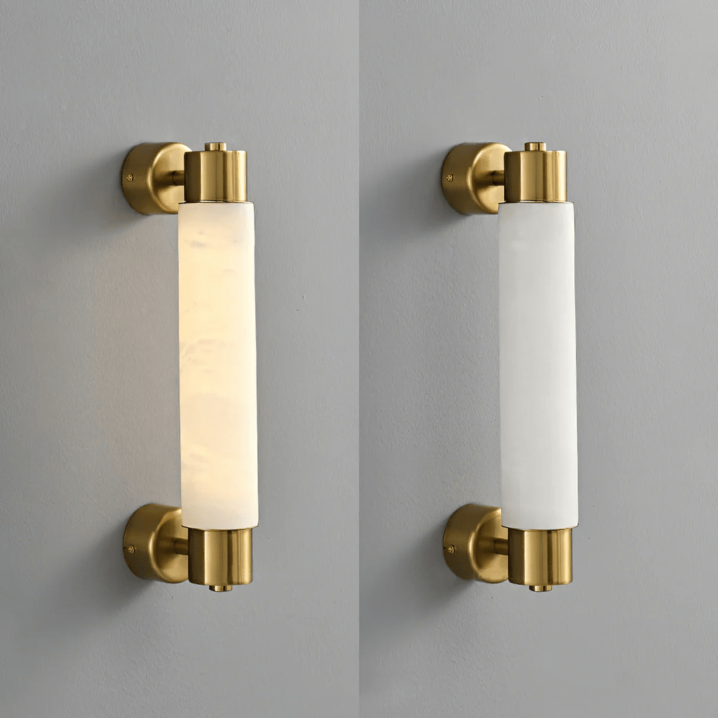 Eurthaeth Alabaster Brass Wall Light