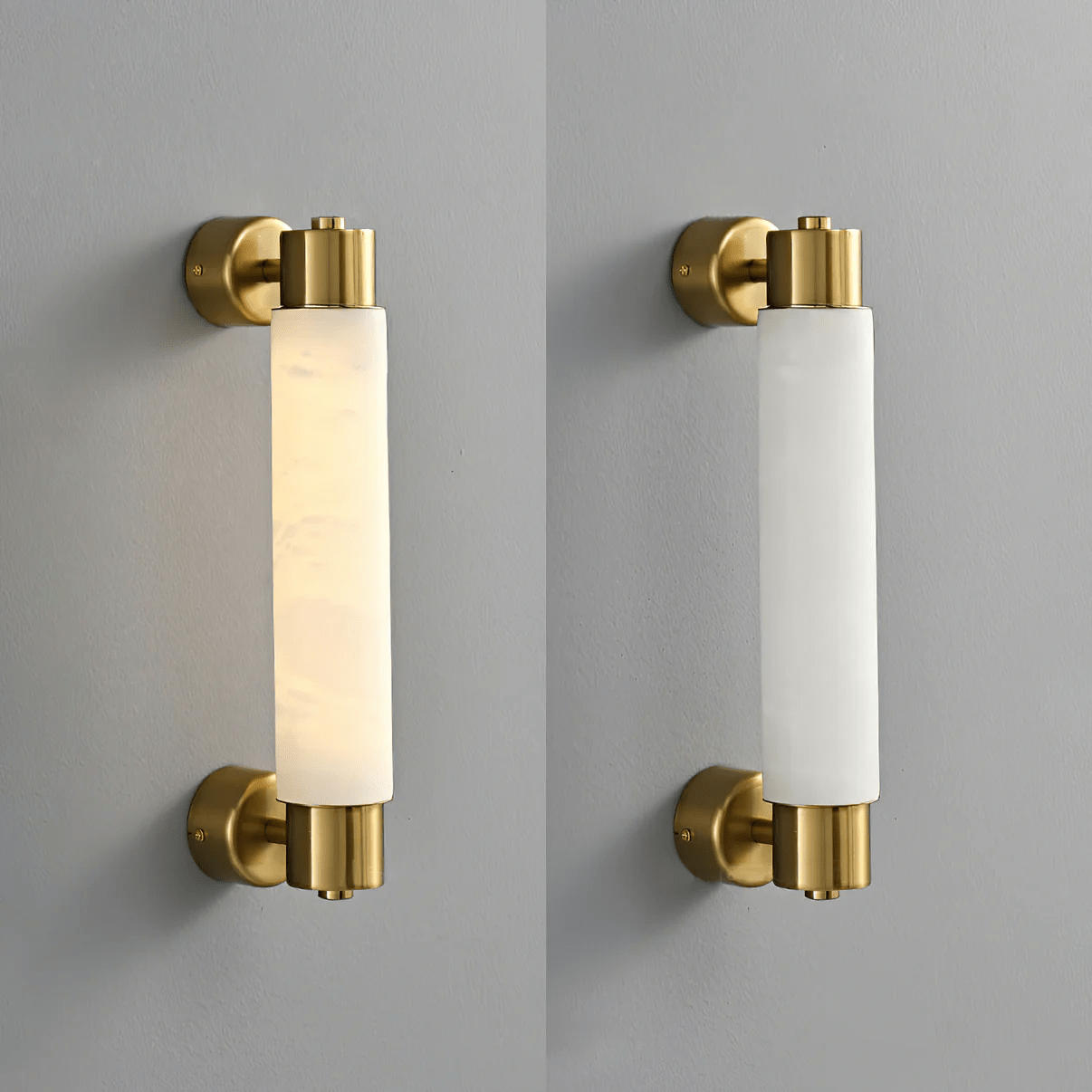 Eurthaeth Alabaster Brass Wall Light