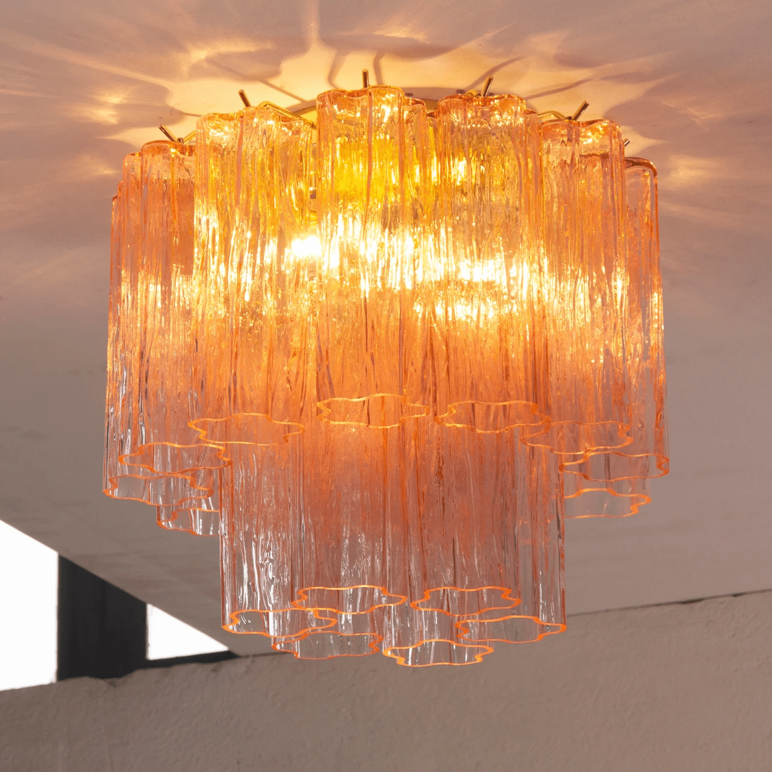 Aurora Tubes Ceiling Lamp Pink Waterfall Style