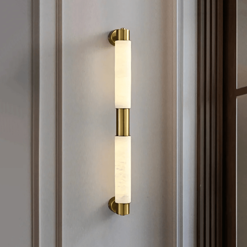Eurthaeth Alabaster Brass Wall Light