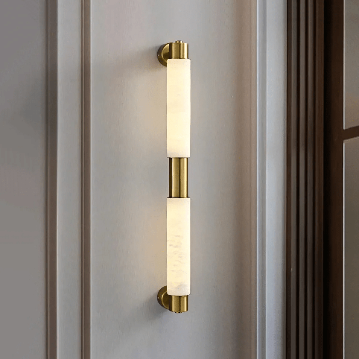 Eurthaeth Alabaster Brass Wall Light