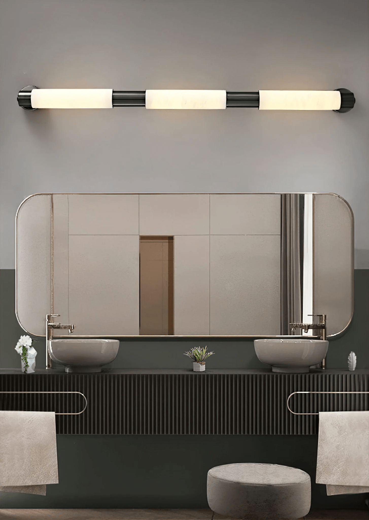 Eurthaeth Alabaster Brass Wall Light