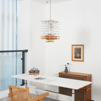 Aurora Chandelier Murano Glass Interlocking Geometric