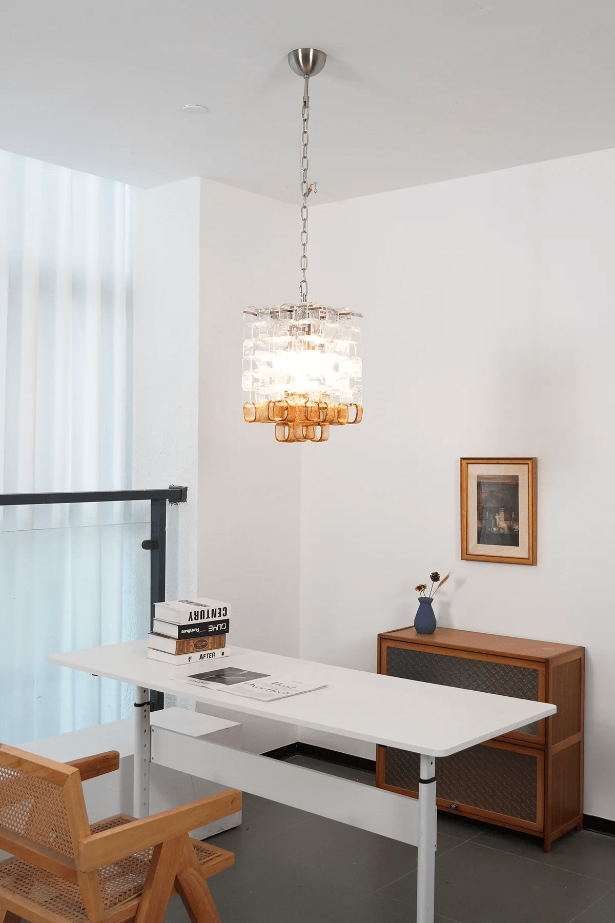 Aurora Chandelier Murano Glass Interlocking Geometric