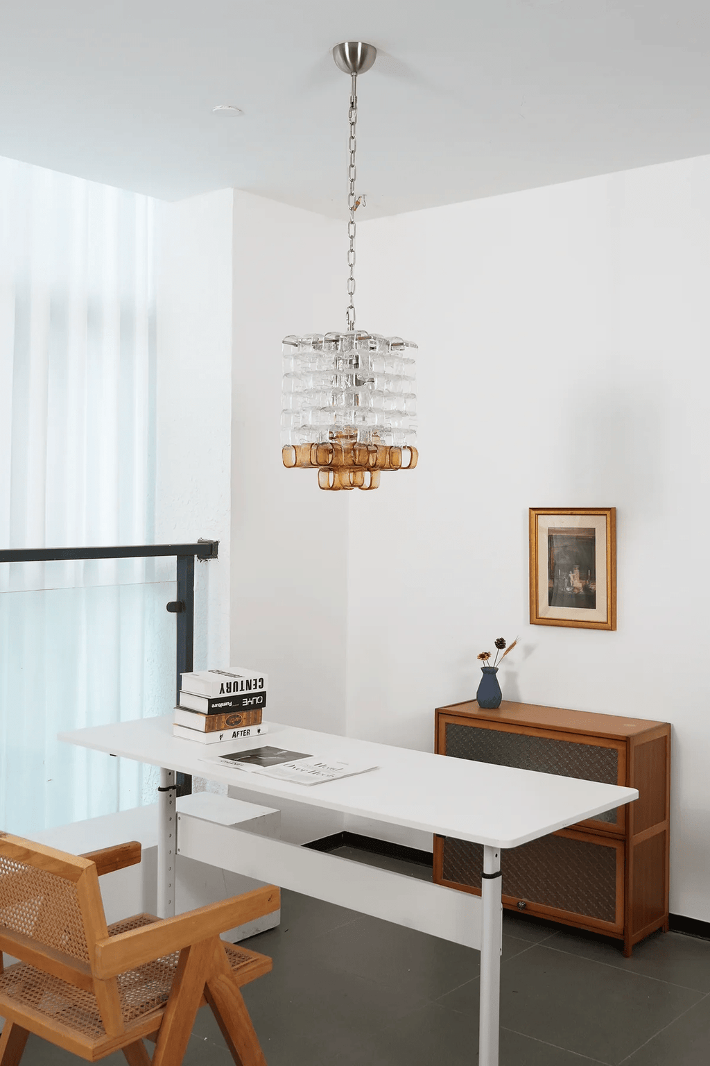 Aurora Chandelier Murano Glass Interlocking Geometric