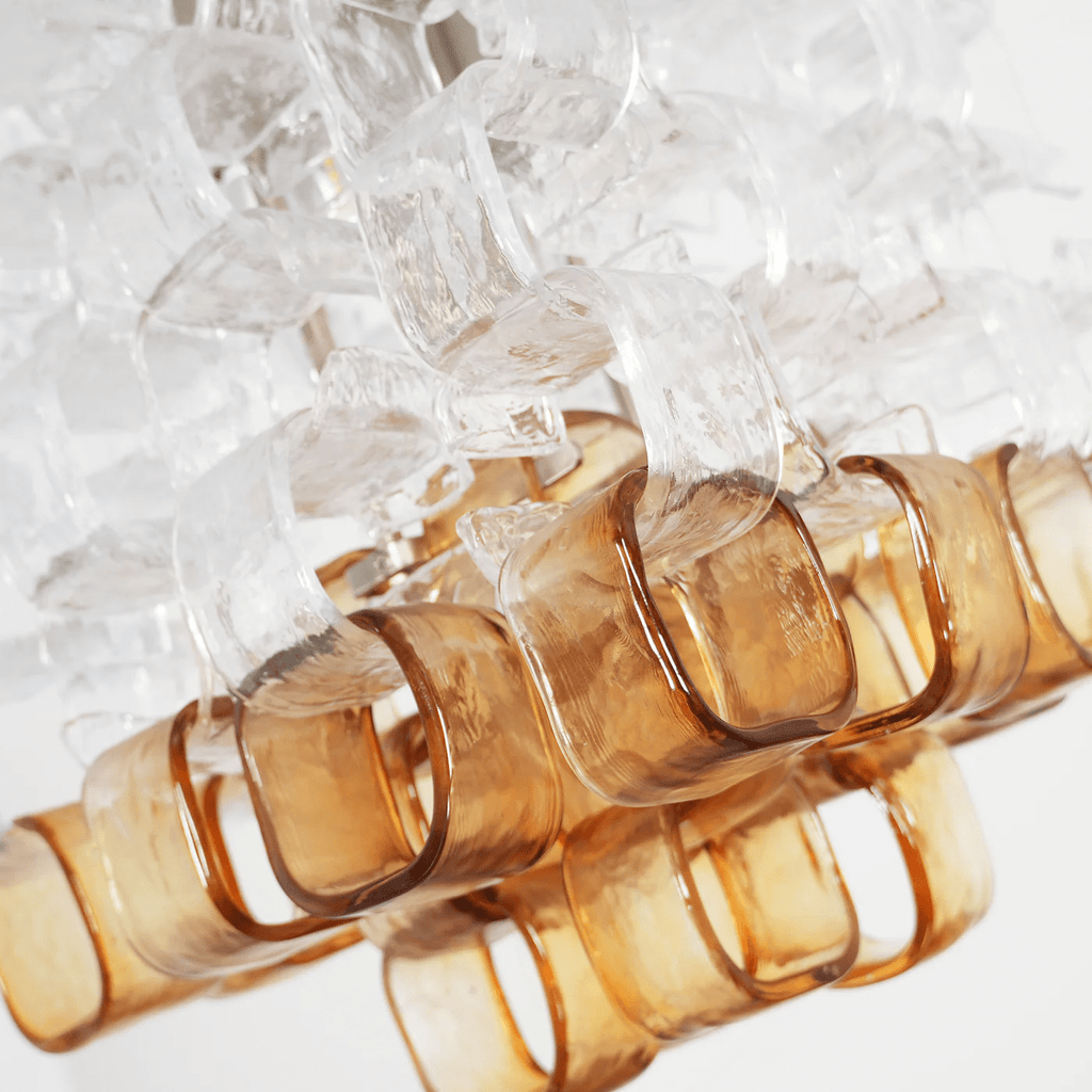 Aurora Chandelier Murano Glass Interlocking Geometric