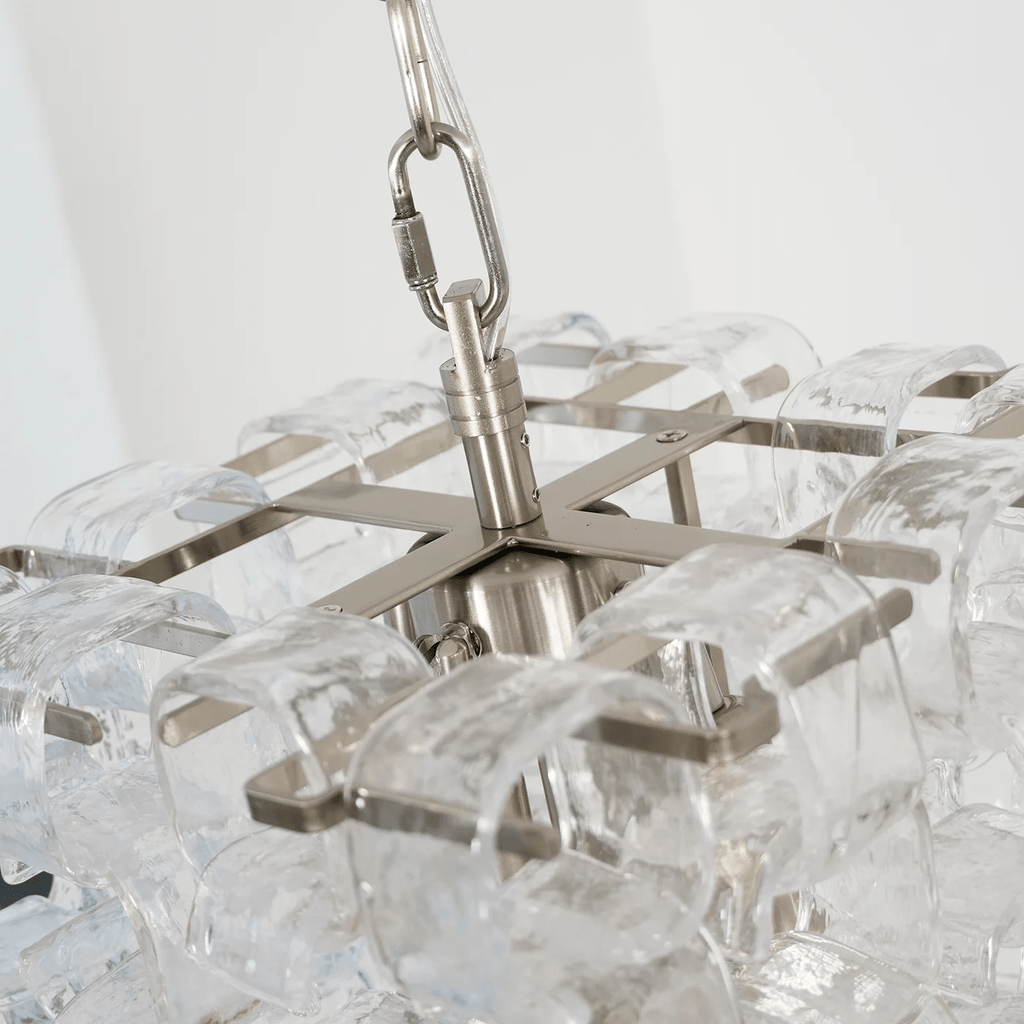Aurora Chandelier Murano Glass Interlocking Geometric