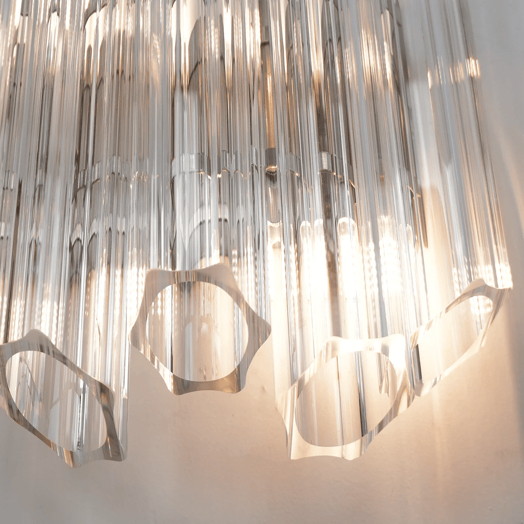 Aurora Wall Lamp Clear Murano Glass Tube Cascade