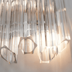 Aurora Wall Lamp Clear Murano Glass Tube Cascade