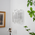 Aurora Wall Lamp Clear Murano Glass Tube Cascade